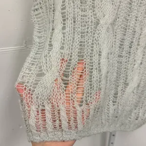 Zara Open Knit Crewneck Sweater‎ Light Gray XS-S 0021/107/406 thumbnail 6