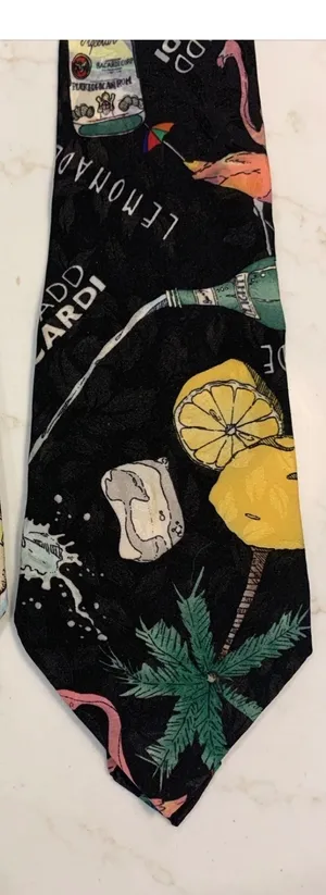 Nicole Miller Mens Necktie 100% Silk Bacardi Rum: 1990’s thumbnail 2
