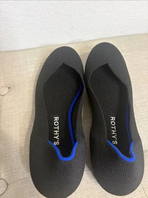 Rothy's Black Knit Slip-On Loafers with Blue Interior Trim 7.5 thumbnail 7