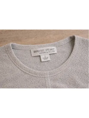 Barefoot Dreams CozyChic Ultra Lite Gray Tie Front Pullover‎ Sweater Size S thumbnail 3