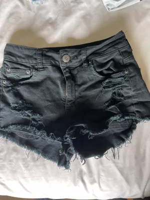 American Eagle Black Denim Shorts thumbnail 2