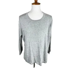REPEAT Easy Knit Gray Cotton Viscose‎ Crewneck Relaxed Sweater Size 38 S thumbnail 2