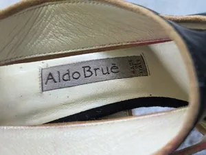 Aldo Bruè Made in Italy Black Leather Polka Dot Platform Stiletto Sandals EU 36 thumbnail 2