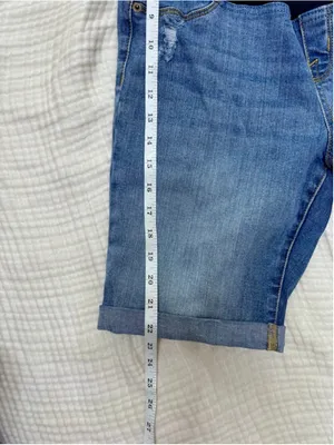 Women's Isabel Maternity Blue Distressed Bermuda Shorts Size 8 thumbnail 7