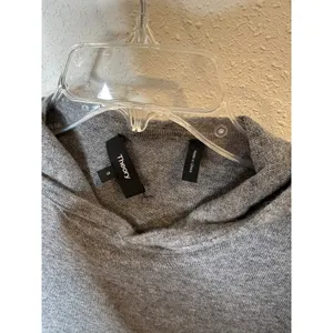Theory Women Gray Cashmere Blend Hoodie Sweater Size‎ S thumbnail 2