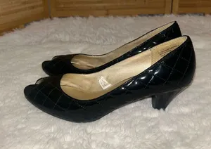 Mossimo Quilted Patent Peep-Toe Heels Y2K vibes shoes woman’s size 8 thumbnail 1