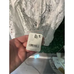 NWT $168 FREE PEOPLE Ready To Party Bodysuit White Embellished Lace Mesh Sheer S thumbnail 9