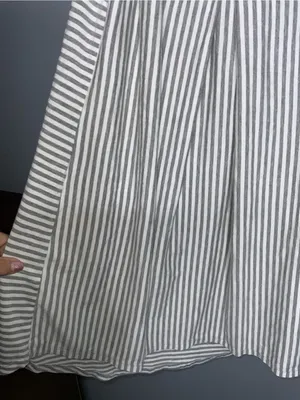 Angel Maternity Striped Spaghetti‑Strap Midi Dress in Gray and White Small thumbnail 4