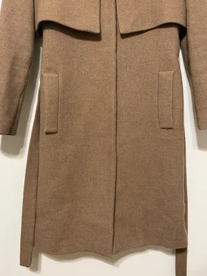 MANGO Double Layer Wool Blend Coat Size XS Brown Tan thumbnail 6