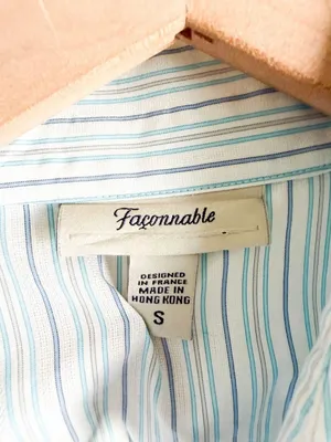 Faconnable Blue Stripe Tailored Shirt Size S Blue thumbnail 7