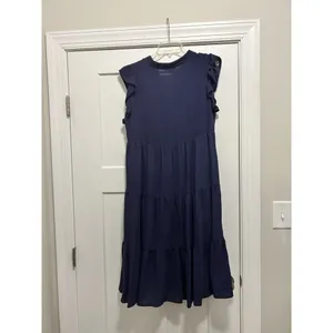 Entro Women’s Size Large Navy Blue Lagenlook Tiered Modest Tent Cottagecore Farm thumbnail 8