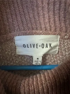 Olive & Oak Pink and Cream Checkered Turtleneck Cowl Neck Sweater NWT Size M thumbnail 5
