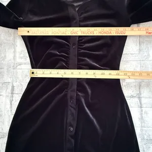 NIA Laurel Velvet Mini Shirt Dress Dark Romance Vampire Gothic Night Out Club XS thumbnail 8