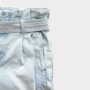 a new day Paperbag High Waist Tapered Jeans With Belt Light Blue Wash Sz 12 thumbnail 6