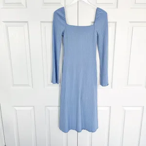 Lisa Says Gah Roya Blue Ribbed Midi Square Neck Romatic Fairycore Whimsical thumbnail 10