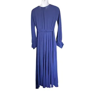 Brand New Meghan LA Los Angeles Navy Blue Pearl Button Detail Maxi Dress - Sz S thumbnail 3