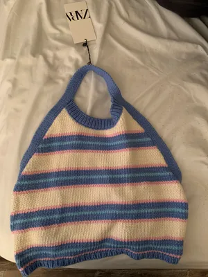 Striped Halter Crop Top thumbnail 2