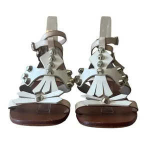 Tory Burch Aurora Studded Gladiator Sandals White‎ Leather Size 7 Rare thumbnail 3
