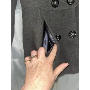 Pink Envelope Macys Pea Coat Purple Jacket Double Breast Small Grey thumbnail 3