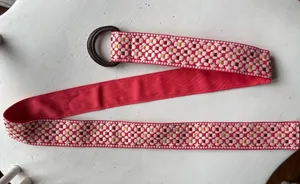 Eddie Bauer Medium Red and White Patterned Belt thumbnail 1