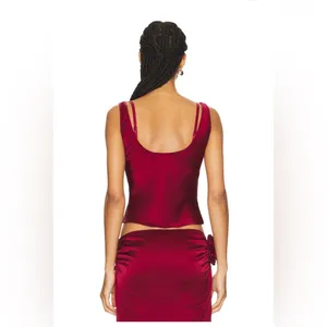 NWT Lioness Delilah Top in Burgundy, size S BRALETTE IS MISSING thumbnail 3