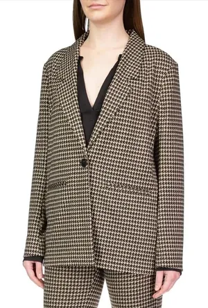Sanctuary Women's Blazer Medium Multicolor‎ Mini Houndstooth One-Button Tailored thumbnail 1