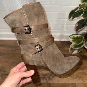 Coach Alexandra Fatigue Green Mid-Calf Bootie Olive Heeled Boots thumbnail 11