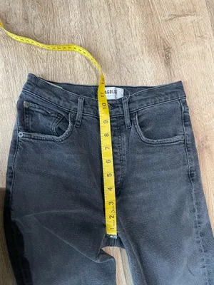 AGOLDE High Rise Skinny Jeans Size 25 Washed Black Button Fly Vintage Fade thumbnail 8