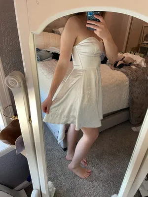 Altar'd State strapless mini satin dress thumbnail 8