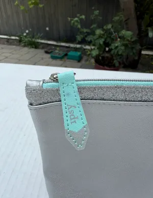 Silver Metallic Makeup Bag Cosmetic Pouch Travel Organizer Zipper Case thumbnail 4