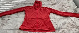 Orange Coral Hooded Full Zip Lined Pockets Logo Windbreaker, size M thumbnail 15