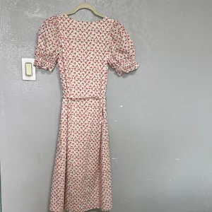 English Factory White and Red Floral Midi Dress thumbnail 4
