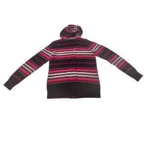 Lauren Active Ralph Lauren Hoodie Women Small Pink Black Striped Wool Blend Zip thumbnail 2