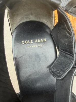 Cole Haan Black Leather Cork Wedge Sandals size 8 thumbnail 7