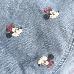 Disney Minnie Mouse Denim Jacket Womens XS Blue‎ Light Wash Disneycore Trucker thumbnail 4