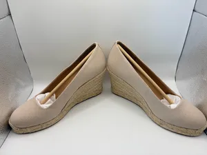 J.Crew Beige Espadrille Wedge Heels Canvas Coastal Resort Nautical Womens Size 7 thumbnail 5