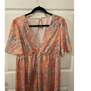 NWOT SHEIN Curve Paisley Boho Wide Leg Jumpsuit Maxi Plus Size Romper , 1XL thumbnail 3