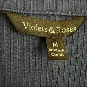 Violet & roses bodysuit medium‎ ribbed Blue thumbnail 3