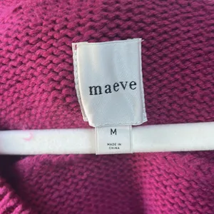 Anthropologie Maeve Layered Polo Wool Blend Sweater in Raspberry Pink Medium thumbnail 4
