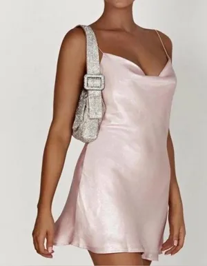 Meshki Size XXS Rhea Cowl Light Pink Mini Dress thumbnail 1