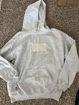 Embroidered Hoodie Gray Size M thumbnail 1