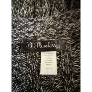 Be Fabulous Cable Knit Cardigan XS Gray Black Open Front Longline Pocket Sweater thumbnail 7