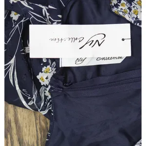 NWT Ny Collection Womens Long Sleeve Clip Dot Chiffon Dress Blue Floral S thumbnail 6
