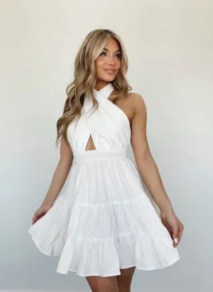 Halter Dress White thumbnail 1