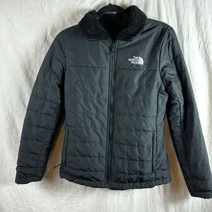 The North Face Womens Reversible Coat Full Zip Insulated Jacket Size Medium Blac thumbnail 1