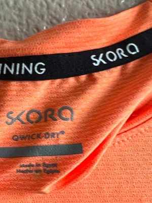 Skoro crew neck‎ short sleeve T-shirt quick-dry size large orange workout active thumbnail 2