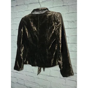 In Linea brown velvet blazer jacket shimmery holiday career office 40. thumbnail 4