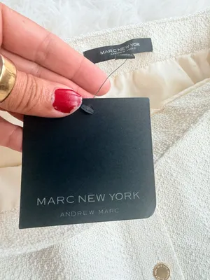 Marc New York Andrew Marc Ivory Button-Front Bouclé Mini Skirt thumbnail 3