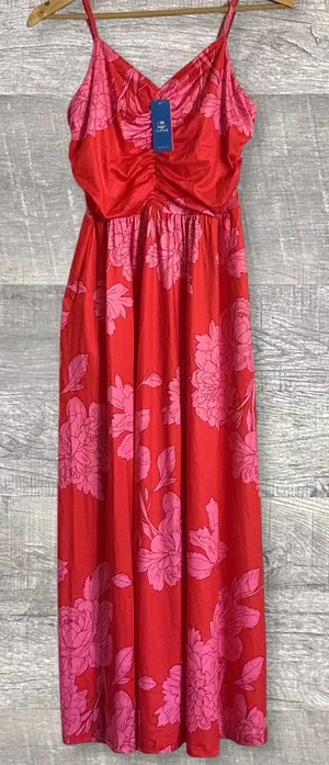 Cupshe NEW Soft Side Floral Maxi Dress Womens M Pink Vacation Long Sleeveless thumbnail 1