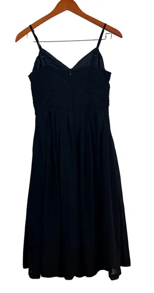 Allie & Rob Women's M Black Midi Dress LBD Cocktail Party Dark Romantic Chic thumbnail 1